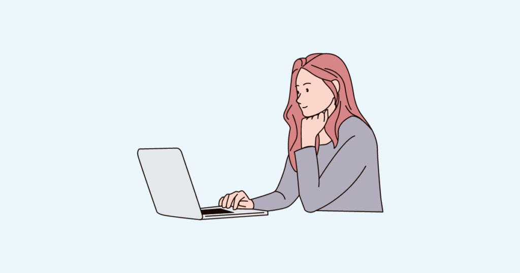 パソコンで作業をしている女性